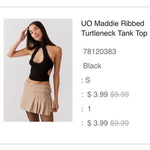 UO Maddie Ribbed Turtleneck Tank Top